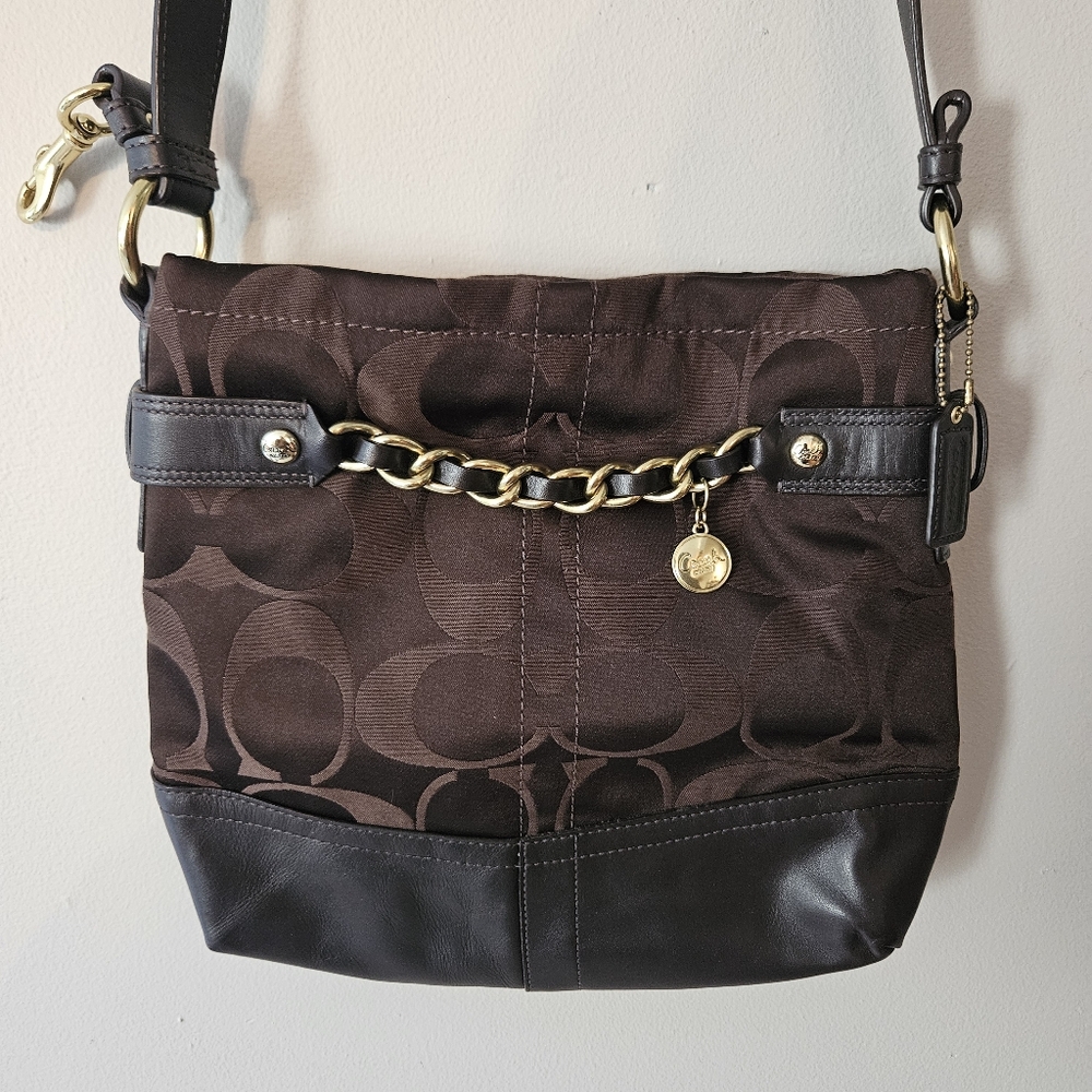 Coach Signature Brown Crossbody